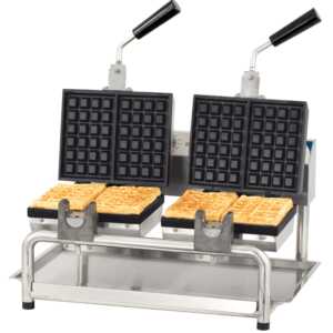 Máquina de waffles dupla com abertura a 180°