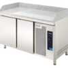 A composição das mesas completas é composta por um conjunto composto por: Mesas refrigeradas (modelos nesta página) e expositor refrigerado para ingredientes