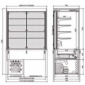 Vitrina aberta no lado do cliente.
