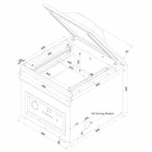com barra de selagem dupla de 400 mm.