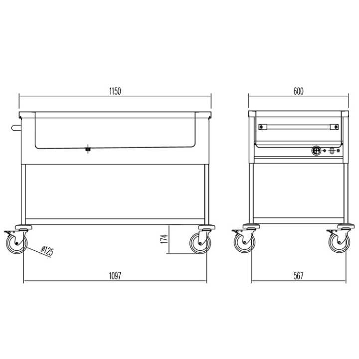 150mm- CBM-311 – dev.palamenta.com.pt 3 ou 4 recipientes Gastronorm 1/1 e modelos com 2 ou 3 tanques independentes de tamanho GN 1/1.