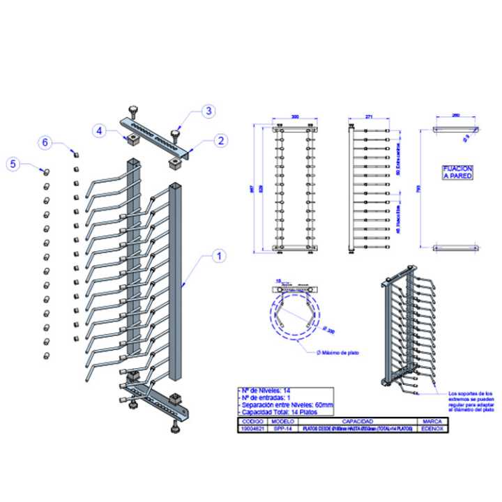 300 x 250 x 880mm – SPP – dev.palamenta.com.pt Tamanho reduzido para fácil posicionamento.