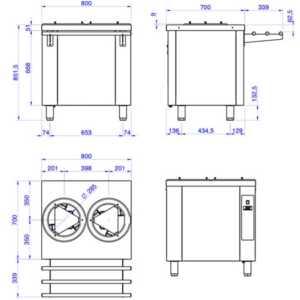 Modelos com sistema de aquecimento para pratos quentes e modelos