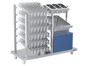<p>Distribuidor de pão e talheres com prateleira.</p>