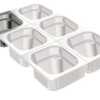 O sistema de recipientes Gastronorm edenox é baseado nos modelos de Dimensões GN 2/1 (650 x 530 mm) e GN 1/1 (530 x 325 mm).
