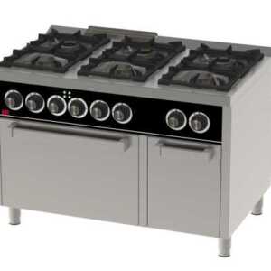 Fogão a gás 6 queimadores + com forno eléctrico C6F750HE -dev.palamenta.com.pt