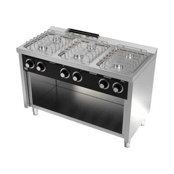 Fogão a gás com móvel 6 queimadores CB6F600E -dev.palamenta.com.pt