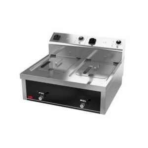 Fritadeira eléctrica  trifásica de bancada 15l+15l