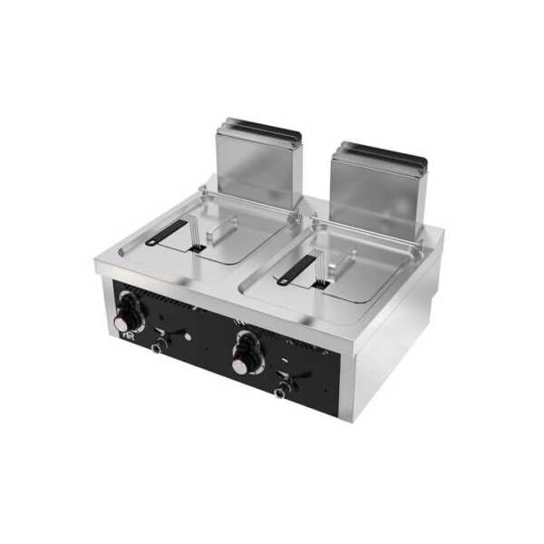 Fritadeira de bancada a gás 8l+8l  -dev.palamenta.com.pt