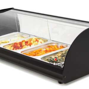 Vitrines expositora aquecida com 4 bandejas GN1/3-40 com luz 4CTL