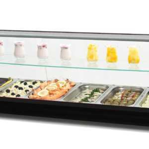 Vitrina expositora refrigerada  8 bandejas GN1/3 preta 8VTG-NE
