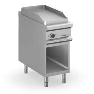 Fry-Top eléctrico 40 cm placa lisa - aço rectificado, móvel MFTE94AL