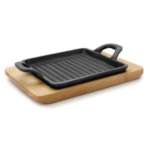 Mini Chapa para Grelhar Ferro Grill Quadrada Magma com Base