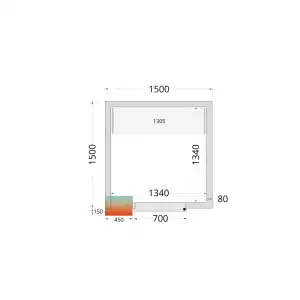Câmaras frigoríficas 1500 x 1500 x 2200mm CR 150x150x220