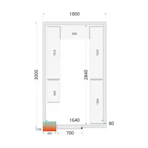 Câmaras frigoríficas 1800 x 3000 x 2120mm CR 180x300x212 NF