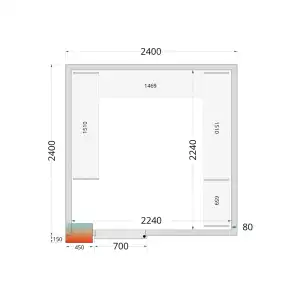 Câmaras frigoríficas 2400 x 2400 x 2120mm CR 240x240x212 NF