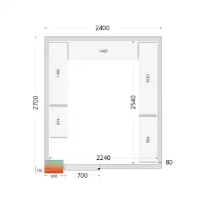 Câmaras frigoríficas 2400 x 2700 x 2120mm CR 240x270x212 NF