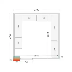 Câmaras frigoríficas 2700 x 2700 x 2120mm CR 270x270x212 NF
