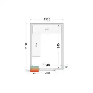 Câmaras frigoríficas 1500 x 2100 x 2200mm CR 150x210x220