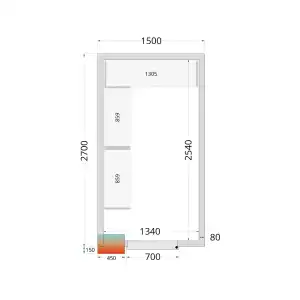 Câmaras frigoríficas 1500 x 2700 x 2200mm CR 150x270x220