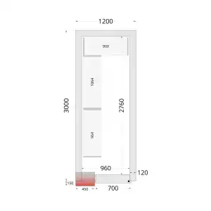Câmara de congelação Completa 1200 x 3000 x 2200mm CRNF1230