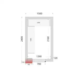 Câmara de congelação Completa 1500 x 2400 x 2200mm CRNF1524