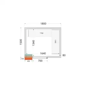 Câmaras frigoríficas 1800 x 1500 x 2120mm CR 180x150x212 NF