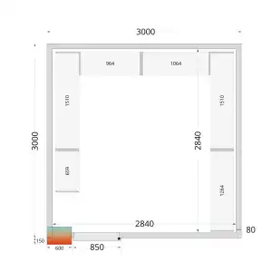 Câmaras frigoríficas 3000 x 3000 x 2200mm CR 300x300x220 WD