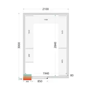 Câmaras frigoríficas 2100 x 3000 x 2200mm CR 210x300x220 WD